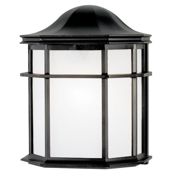 Westinghouse One-Light Outdoor Wall Lantern Txtrd Blk Alum Wht Acrylic Lens 6689800